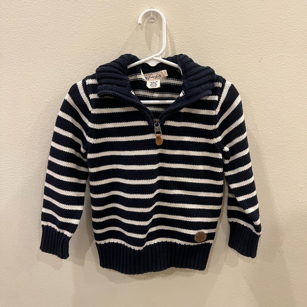 H&M Kids Navy and White Striped Sweater